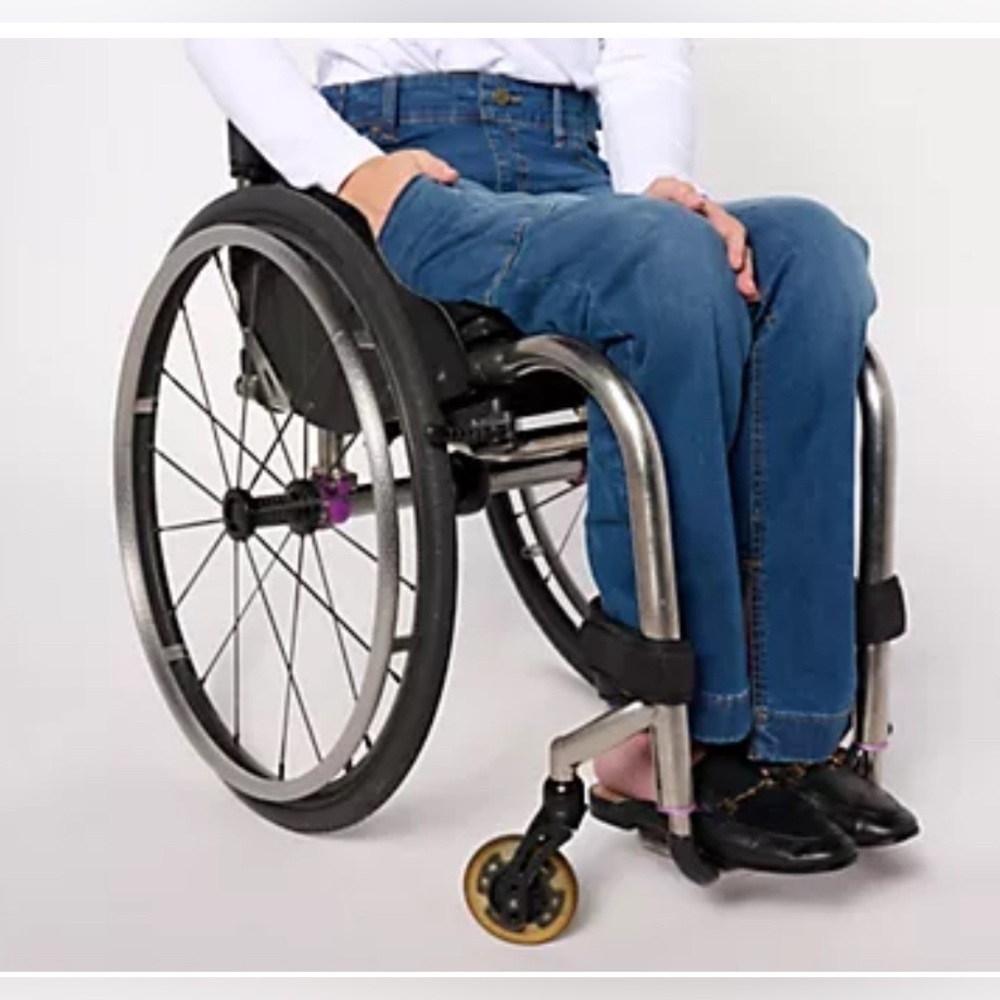 Denim & Co. Adaptive Cozy Touch Slim Straight Jean Wheelchair Fit Med Wash Color